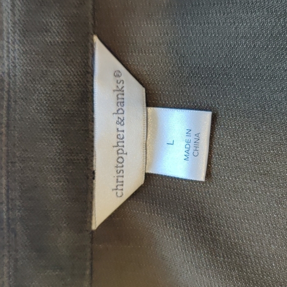 Christopher & Banks Olive Zip Up Long Sleeves Cord Jacket Size L - Picture 9 of 14